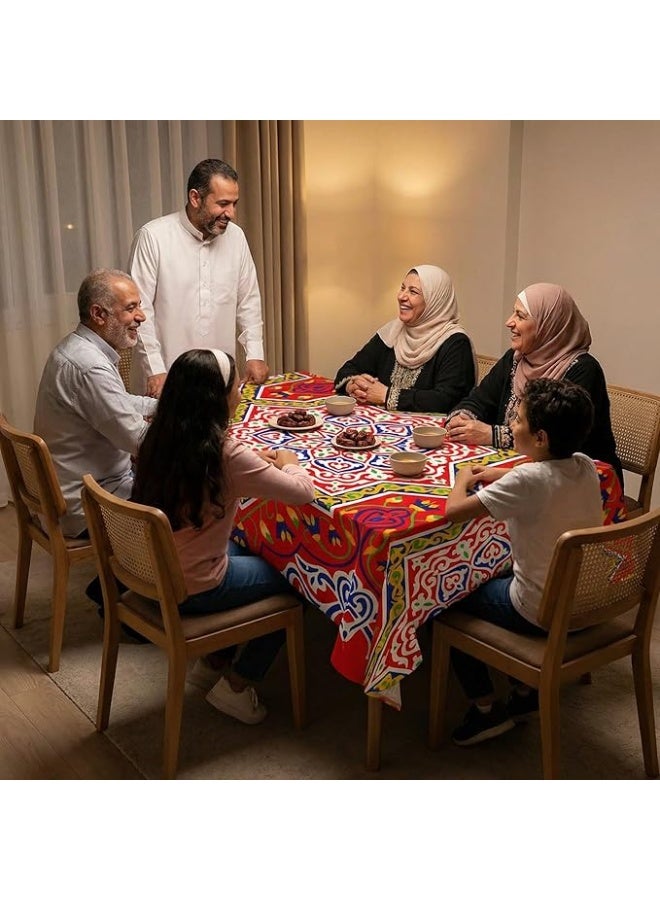 مفرش ترابيزة بتصميم خيامية لديكور رمضان، مقاس  2 متر - Image 3